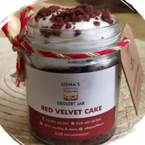 Red Velvet Jar Cake in Hyderabad